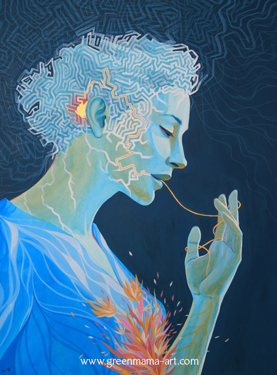 Peinture : "Ariane - Le fil de mes pensées"