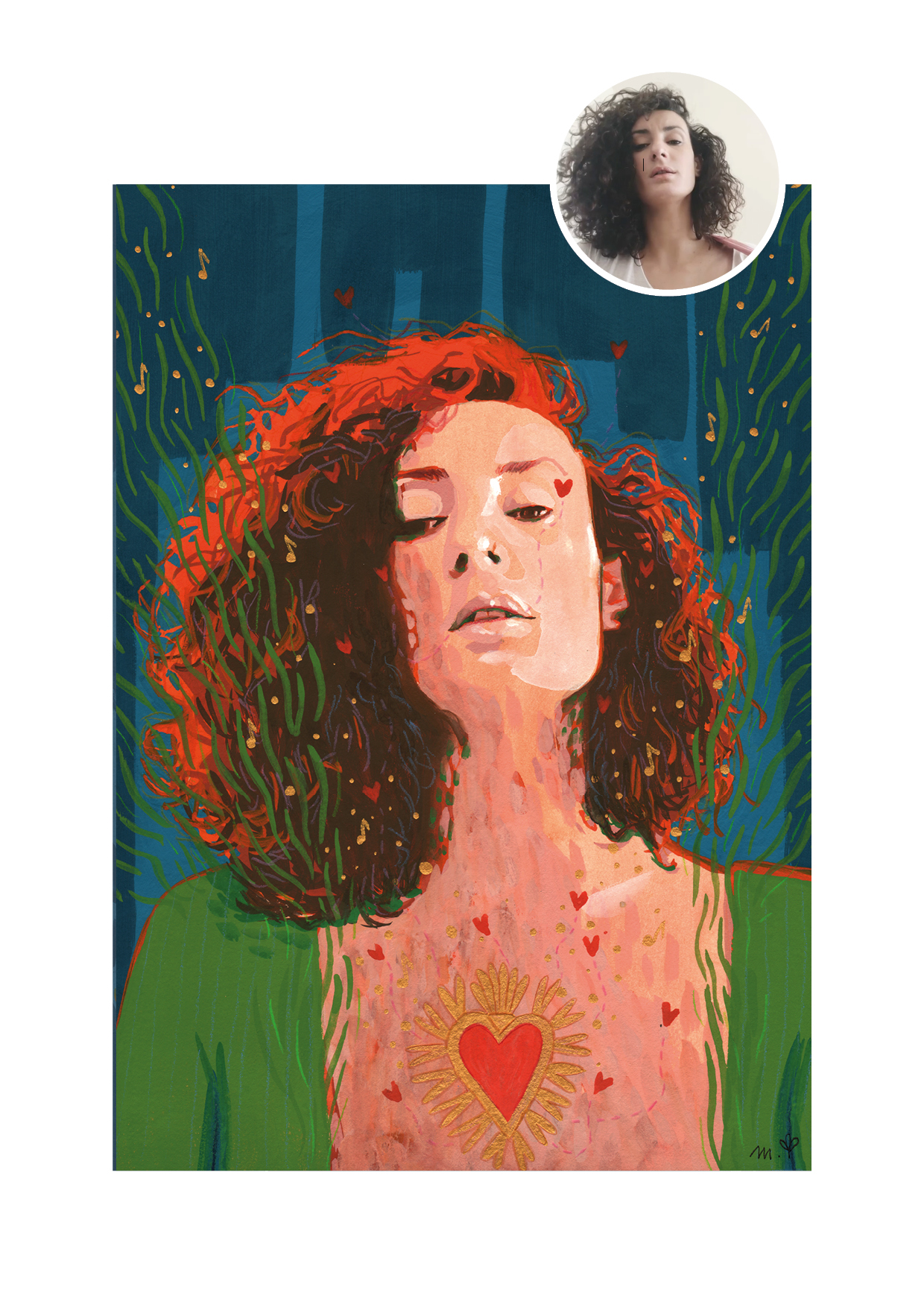 Commande d'un portrait sur-mesure créé par Green Mama art - Maëlle Delavaud